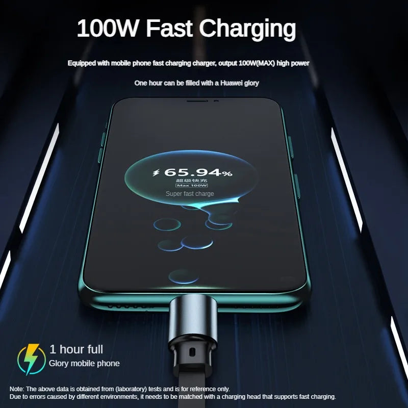 100W 3-in-1 Fast Charging Cable