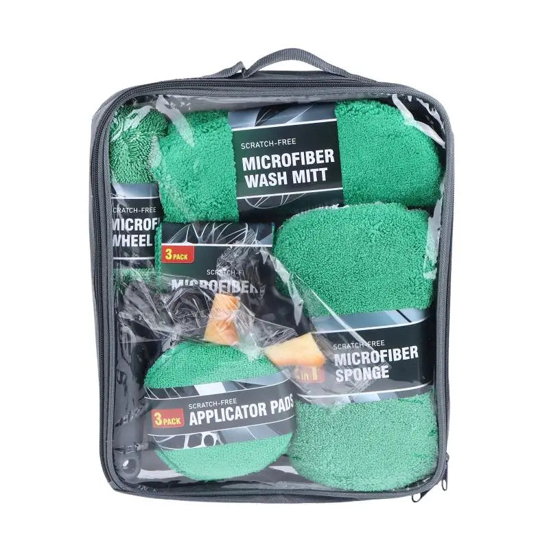 11Pcs Car Wash Cleaning Kits Microfiber Towels Blush Sponge Wash Glove Polish Care