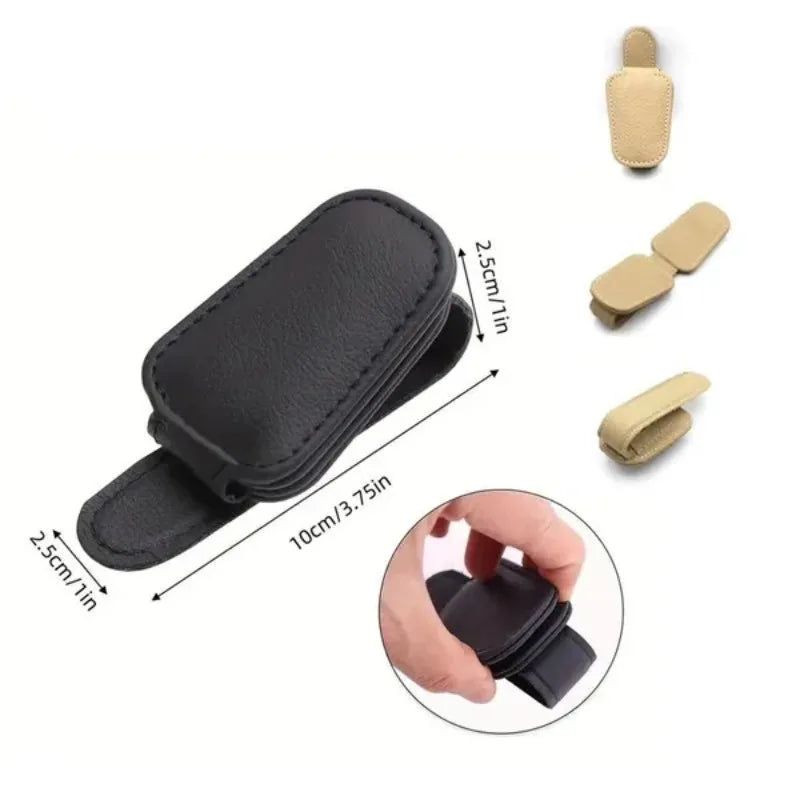 Car Sun Visor Glasses Case Holder Sunglasses Clip Ticket Card Clip