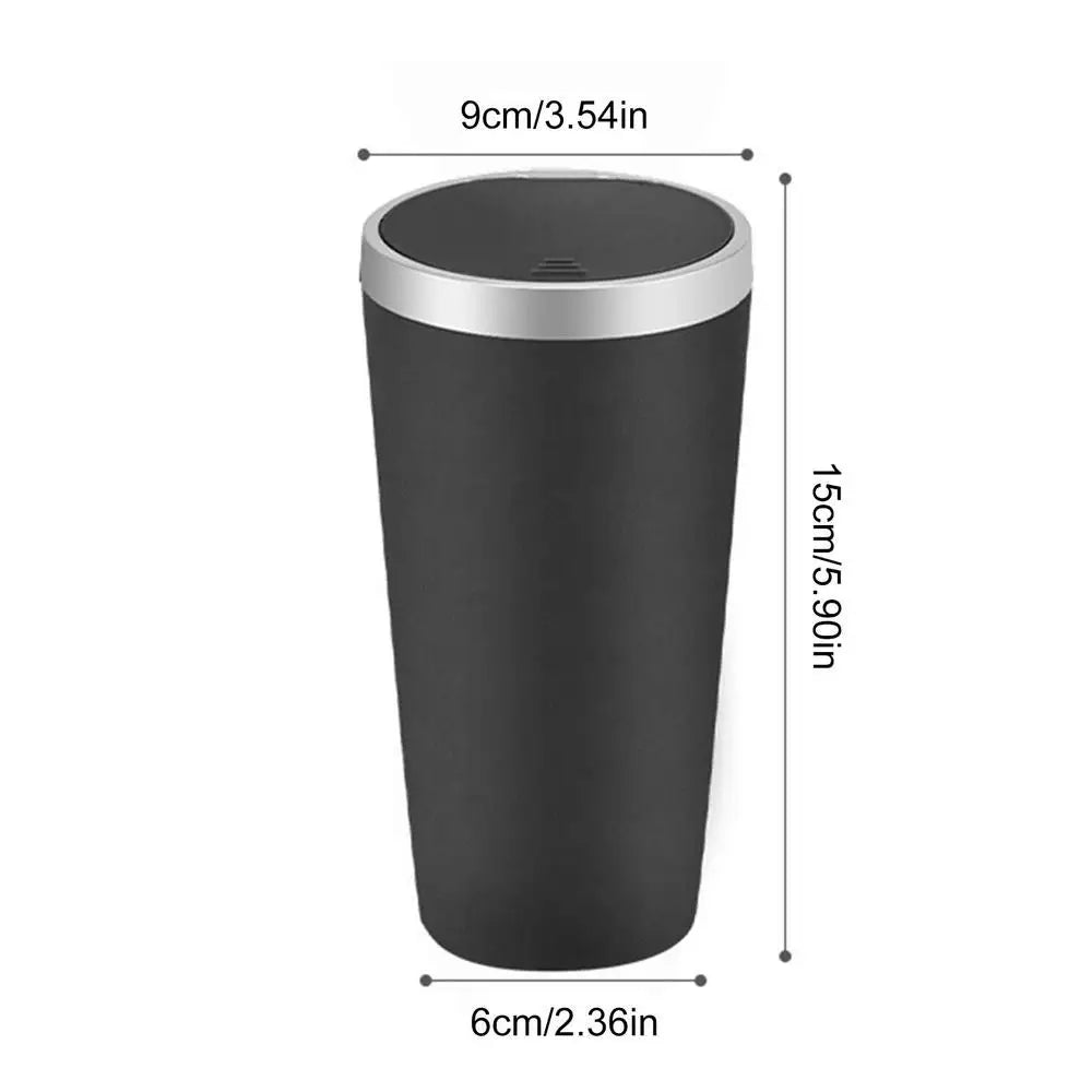 Compact Leakproof Mini Car Trash Can with Easy-Press