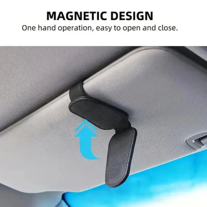 Car Sun Visor Glasses Case Holder Sunglasses Clip Ticket Card Clip
