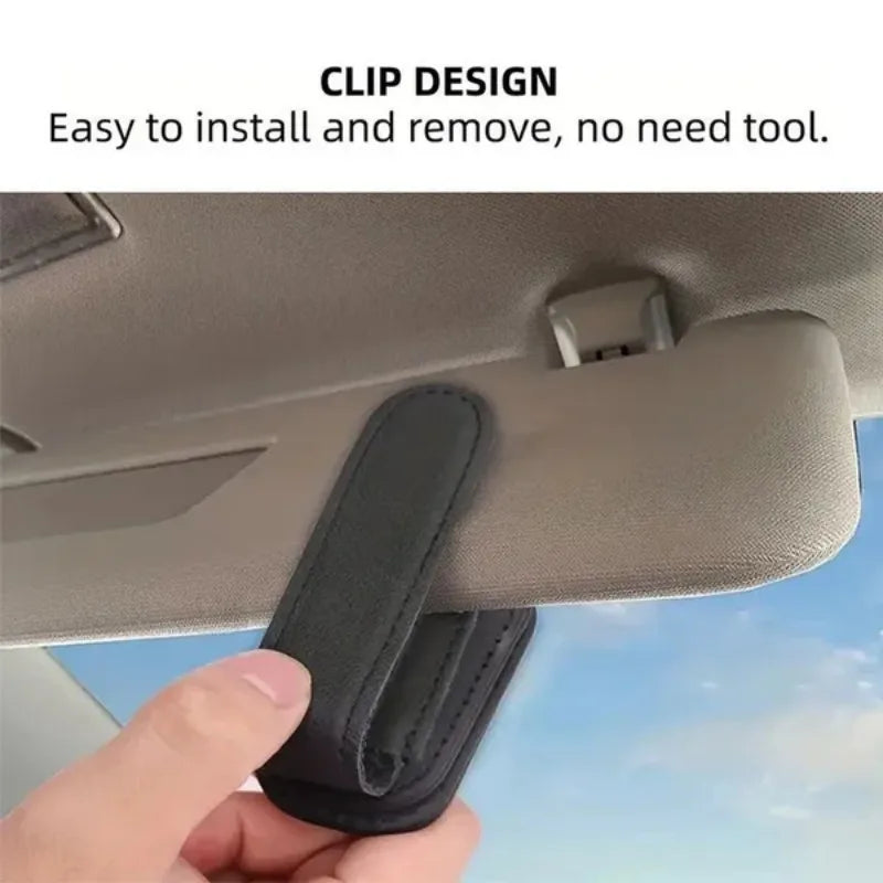 Car Sun Visor Glasses Case Holder Sunglasses Clip Ticket Card Clip