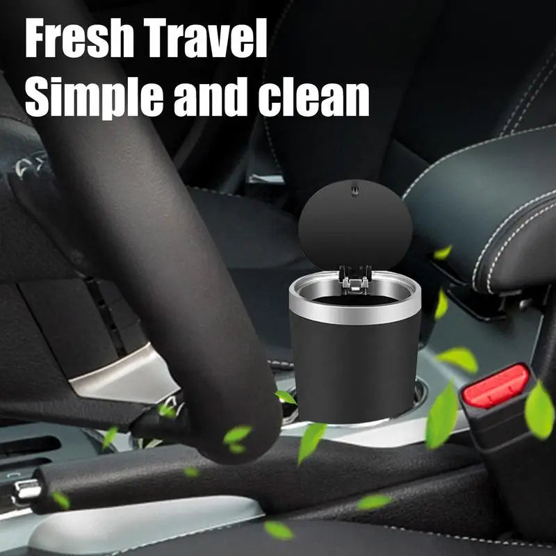 Compact Leakproof Mini Car Trash Can with Easy-Press