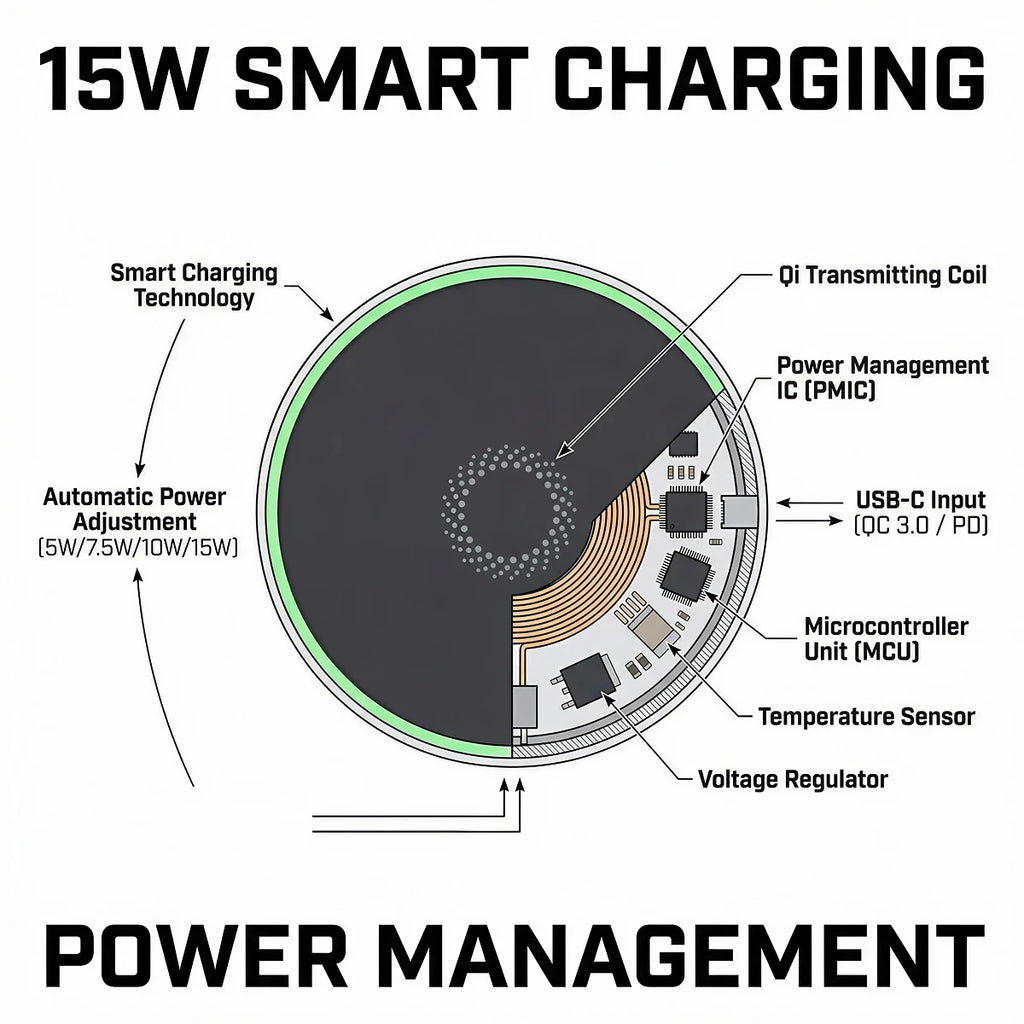 Car Magnetic Wireless Charging Phone Holder 15W Fast Charging