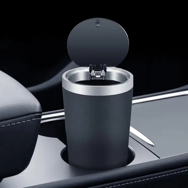 Compact Leakproof Mini Car Trash Can with Easy-Press