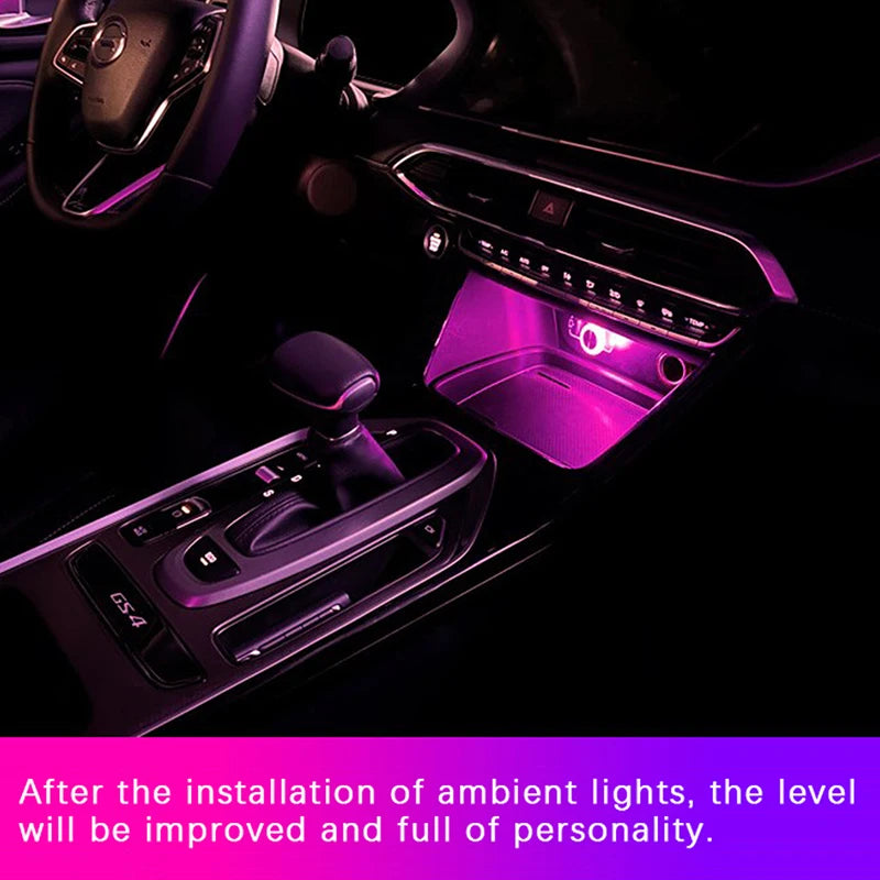 Portable Car USB Ambient Light Mini LED Decorative