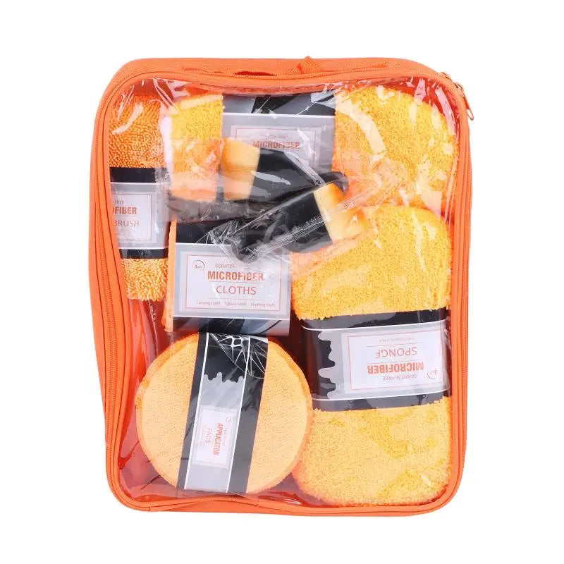 11Pcs Car Wash Cleaning Kits Microfiber Towels Blush Sponge Wash Glove Polish Care